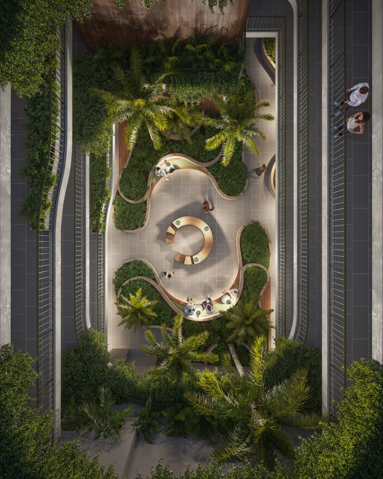 Jardín interno — vista cenital